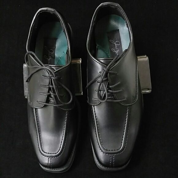JEAN YVES BLACK MATTE MEN'S DRESS SHOE. - Picture 1 of 4